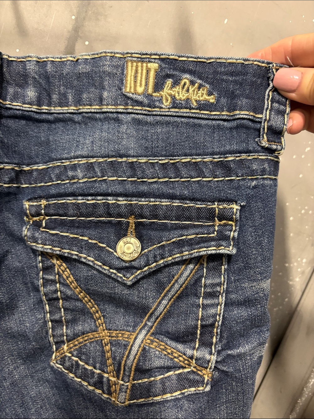 Kut from the Kloth Women's Distressed Blue Denim Bermudas